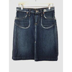 Hudson Dark Wash Distressed Denim Skirt Size 29
